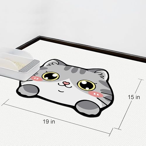 Pet Supplies Cat Feeding Bowl Mat (Grey / 19"L x 15"W)
