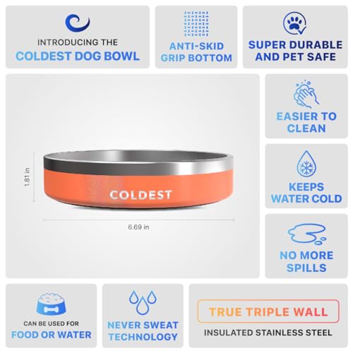 Coldest Dog Bowl (21 oz / Candy Red Glitter)
