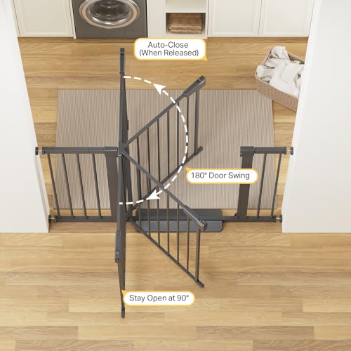 30 48 in Baby Gate for Stairs (Cool Gray / 30-48"W x 30.5"H)