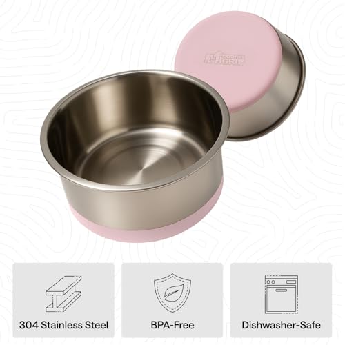 Dog Bowls Food Grade Stainless Steel (Light Pink / 8 Cup (Set of 2))
