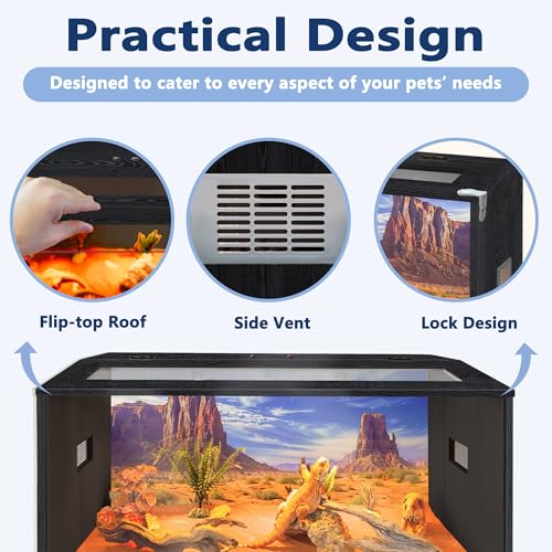36 Gallon Reptile Tank (Black / 36 gallons,32x16x16 inch)