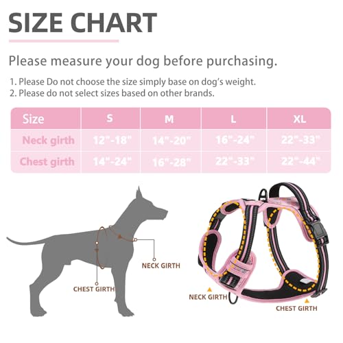 No Pull Tactical Dog Harness Medium Sized (Pink Floral / Medium)