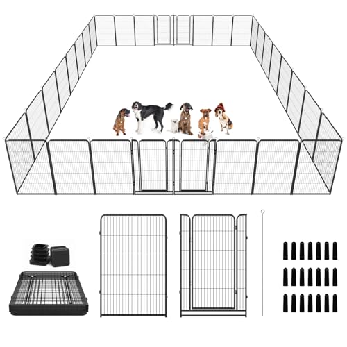 Dog Playpen Outdoor Extra Wide 32 Panels Heavy Duty Dog Fence 47" (32"W x 47"H)