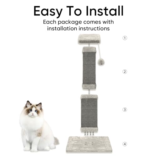 Cat Scratching Post for Indoor Cats (Full Gray)