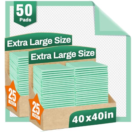 Disposable Bed Pads 40"X40" 50pcs Extra Large Pee Pads (40"x40"-50counts)