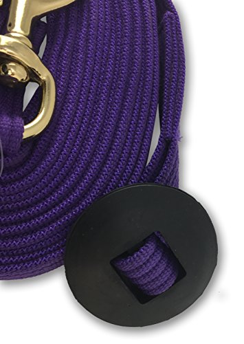 Lunge Line for Horses Cotton Horse Lunge Line with Bolt Snap & Rubber Stop (Purple / 24')