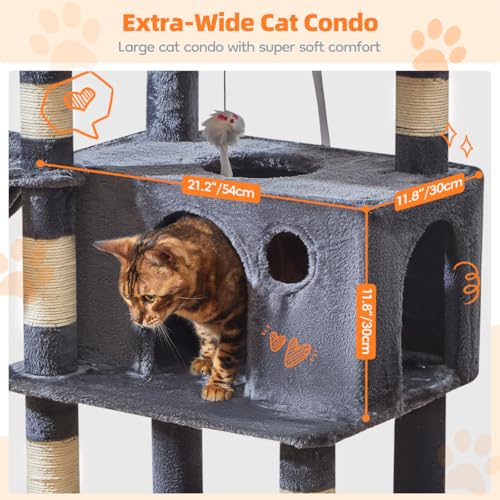 Large Cat Tree (73 inches / Smoky Gray)