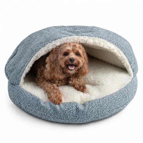 Cozy Cave Dog Bed (25.0"L x 25.0"W x 8.0"Th / Palmer Indigo)
