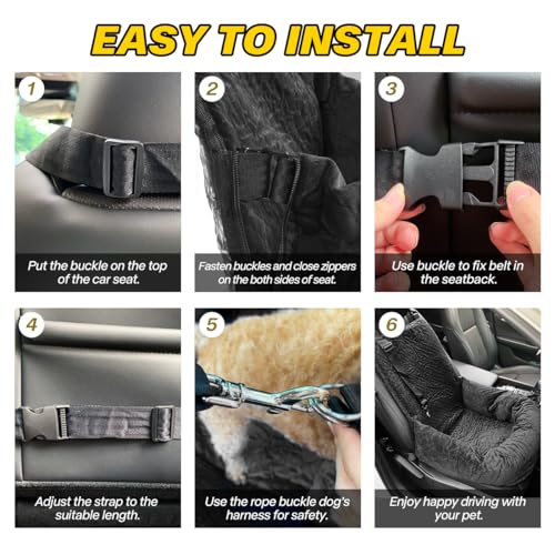 Dog Car Seat for Small Medium Dogs Pet Up to 40 lbs Black (Medium / Black)