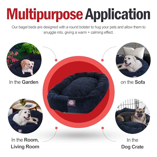 Micro Velvet Dog Bed (Navy)