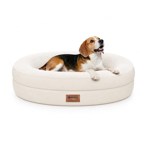 Waterproof Orthopedic Dog Bed for Medium Dogs (Light Beige / 35"L x 25"W x 7"Th)