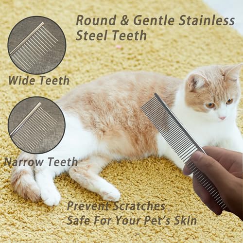 Cat Grooming Brush Kit 6 Tools (White)