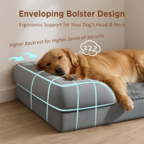Waterproof Orthopedic Dog Bed for Medium Size Dog (30.0"L x 20.0"W x 7.0"Th / Grey)