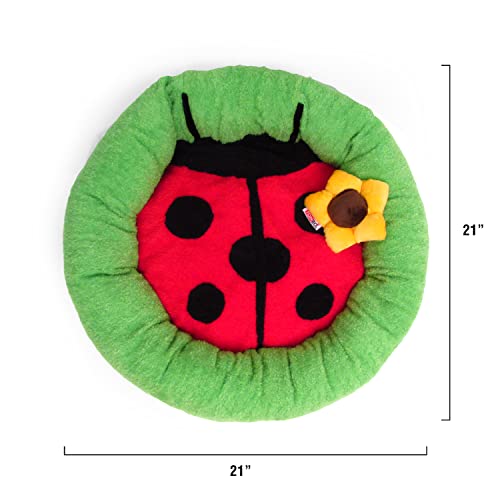 Soft Plush Small Cute and Cozy Nature Dog Cat Bed (Ladybug)