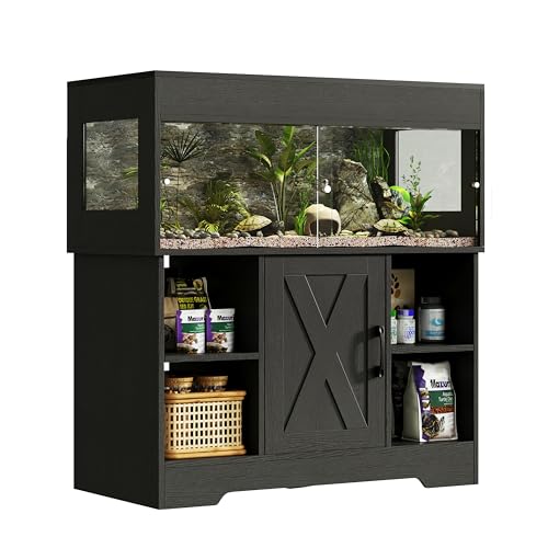 40 Gallon Reptile Terrarium Tank with Cabinet (40 Gallon / Black)