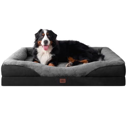 Orthopedic XXL Dog Bed for Large Dog (Grey/Black / 52x41x8)