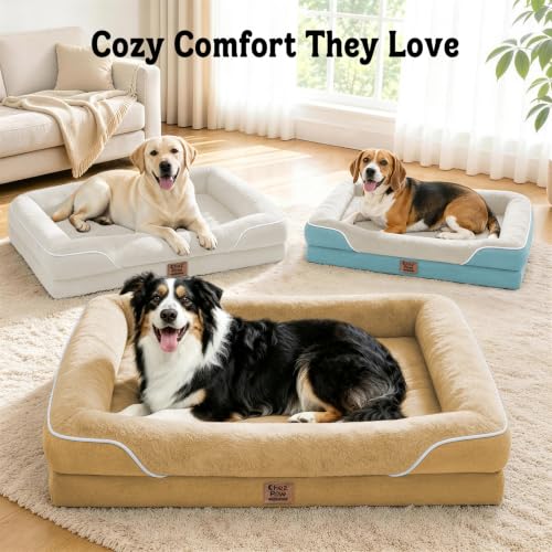 Orthopedic Waterproof Dog Bed for Large Sized Dogs (Azure / 45"L x 35"W x 7.5"Th)
