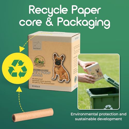 Biodegradable Dog Poop Bags 150 Counts with Dispenser (150 Count (Pack of 1) / Natural Unscented)