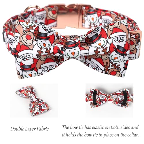 Christmas Dog Bowtie Collar (Small (Pack of 1) / A:Snowman Christmas)