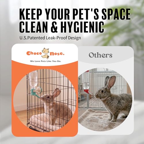 Patented No Drip Water Bottle (C528 Aqua / Rabbits-Chinchillas-Toy Dogs-10.2 fl.oz)