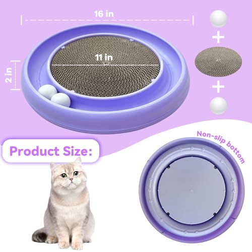 Interactive Cat Ball Track Toy for Indoor Cats (Purple)