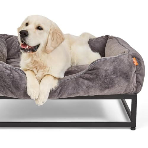 Luxury Aesthetic Dog Bed with Extra Cover for Medium Dogs (Dark grey / Medium)