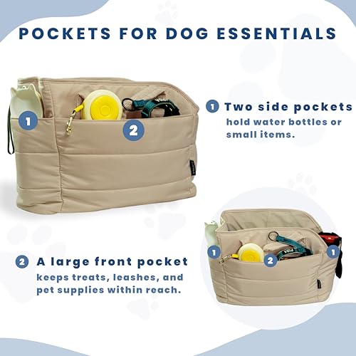 Lightweight Puffy Dog Purse Carrier for Small Dogs (Brown)