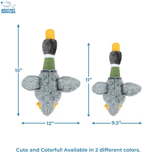 Interactive Squeaky Dog Chew Toy (Mallard Duck Wing (Gray) / Large)