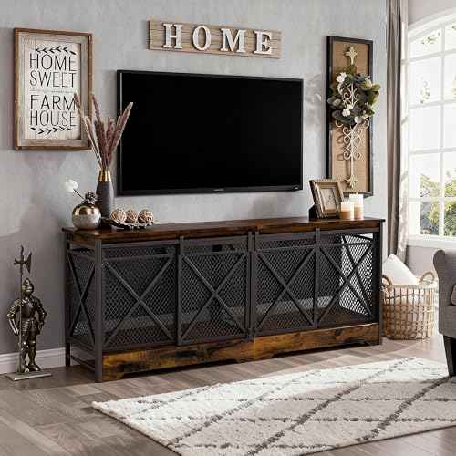 78 Inch Double Dog Crate Furniture (Caramel Brown)