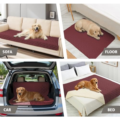 Pet Bed Cover Dog Bed Blanket for Sofa and Furniture Waterproof New Pattern Design (40x50 Inch (Pack of 1) / Burgundy)