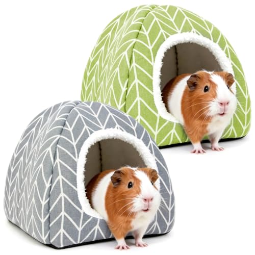 2 Pack Guinea Pig Hideout Bed (Grey+Green)