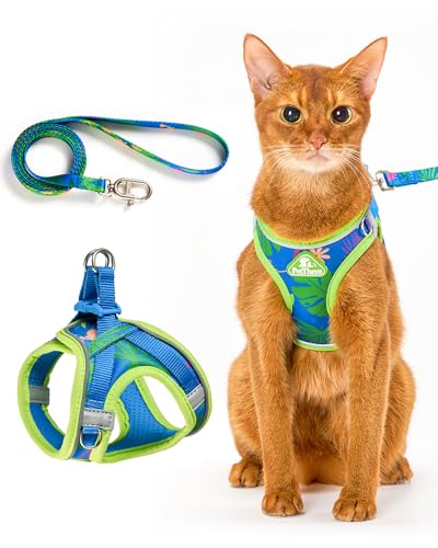 Upgraded Cat Harness and Leash Set (Hawaii Green / M)