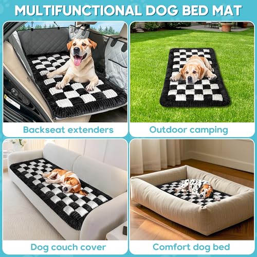 Dog Car Bed Mat Non (Black White / For Cars/ SUV/ Small Truck (50"×24.6"))