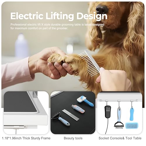 Heavy Duty Electric Lifting Pet Dog Grooming Table for Large Dogs with Overhead Arm
