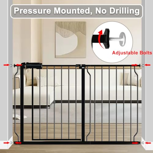 34 38.5 Inch Extra Wide Walk Thru Baby Gate for Stairs Doorways (Gate: 34-38.5 Inch)
