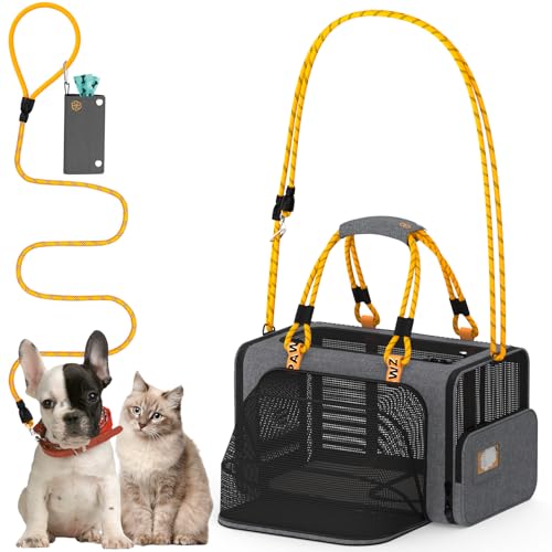 Expandable Pet Carrier for Small Cats & Dogs (18.0"L x 11.0"W x 11.0"H / Mid-Hemp Gray)