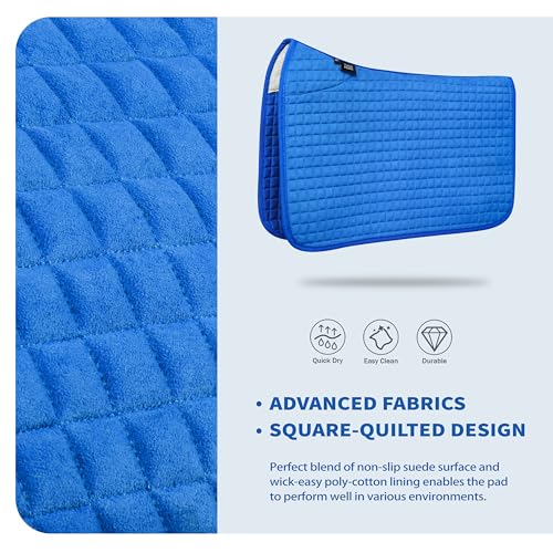 All Purpose Square Quilted Western Saddle Pad (Cobalt Blue)