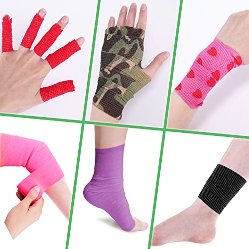 24 Pack Self Adhesive Bandage Wrap (Red / 2 Inch)