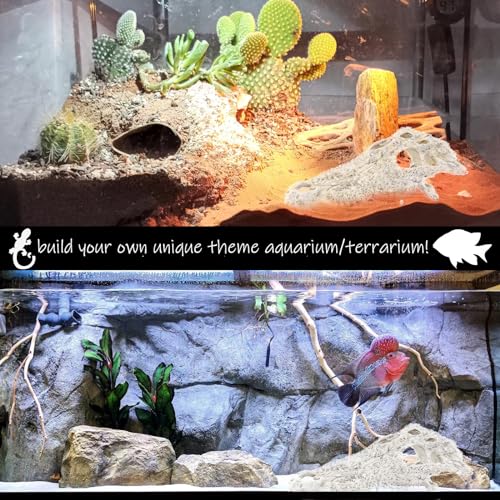 Animal Skull Fish Aquarium Hideout Decorations Cave Dinosaur Reptile Ornament Halloween Décor for Terrarium Large Betta Decor Bones (Crocodiles)
