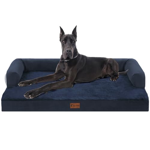 Orthopedic Dog Bed for Extra Large Dogs (Navy Blue / 53.0"L x 42.0"W x 8.0"Th)