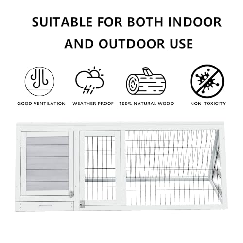 Rabbit Hutch Chicken Coop Outdoor A (Grey)