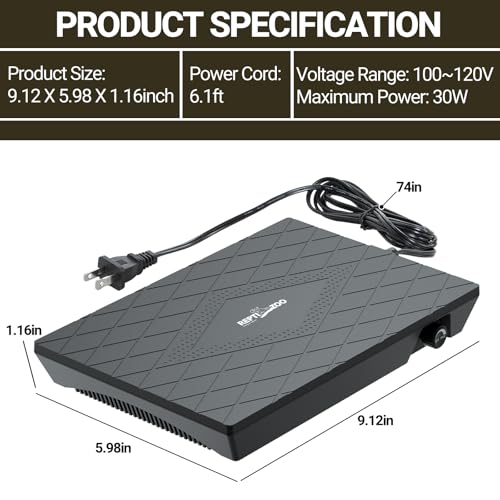 Reptile Heat Panel Adjustable Temperature Reptile Heating Plate (6" X 9")