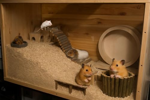Wooden Hamster Suspension Bridge Toy