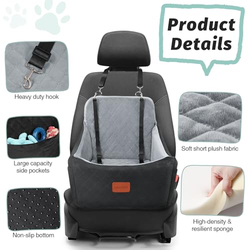Dog car seat for Medium Dogs (Black/Grey / Medium)