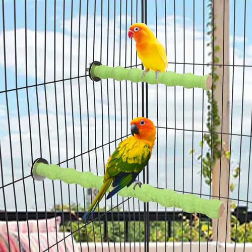 Wood Perch Stand Bird Cage Paw Beak Grinding Stick (Green)