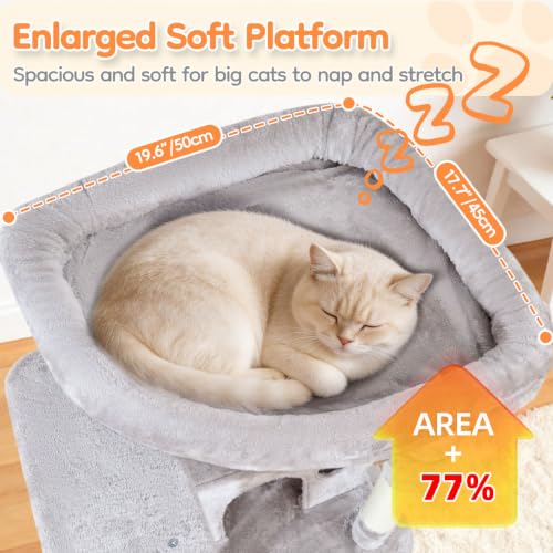 Heavy Duty Cat Tree (Sturdy-73IN / Light Gray)