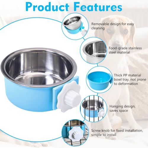 Crate Dog Bowl (6 PCS / Size: L (2×Blue, 2×Green, 2×Pink))