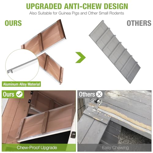 Two Story Rabbit Hutch with Chew (Beige)