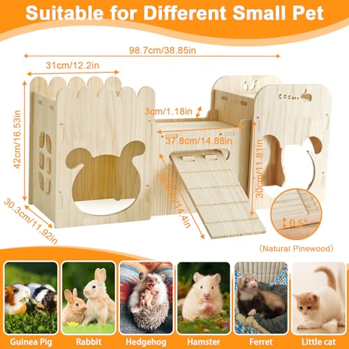 Large Natural Wooden Rabbit Castle (Large Natural wooden)
