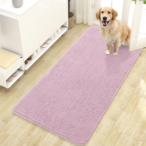 Dog Door Mat for Muddy Paws 47x24 (Dusty Rose / 47" X 24")
